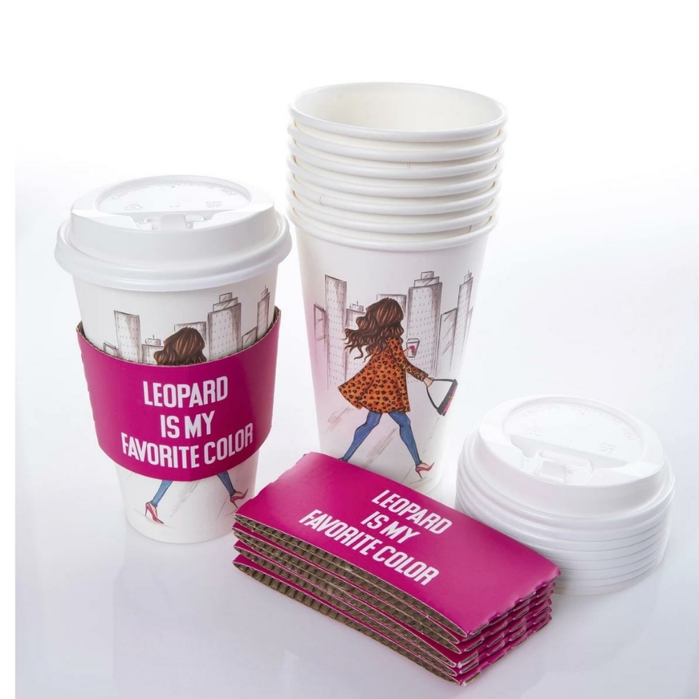 Graphique fashion girl travel cups with lids